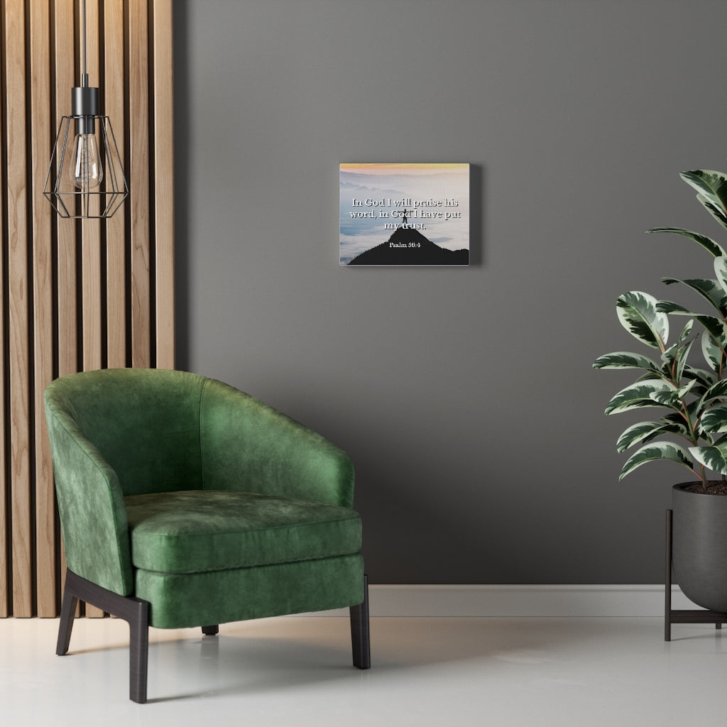 Scripture Walls Praise His Word Psalm 56:4 Bible Verse Canvas Christian Wall Art Ready to Hang Unframed-Express Your Love Gifts