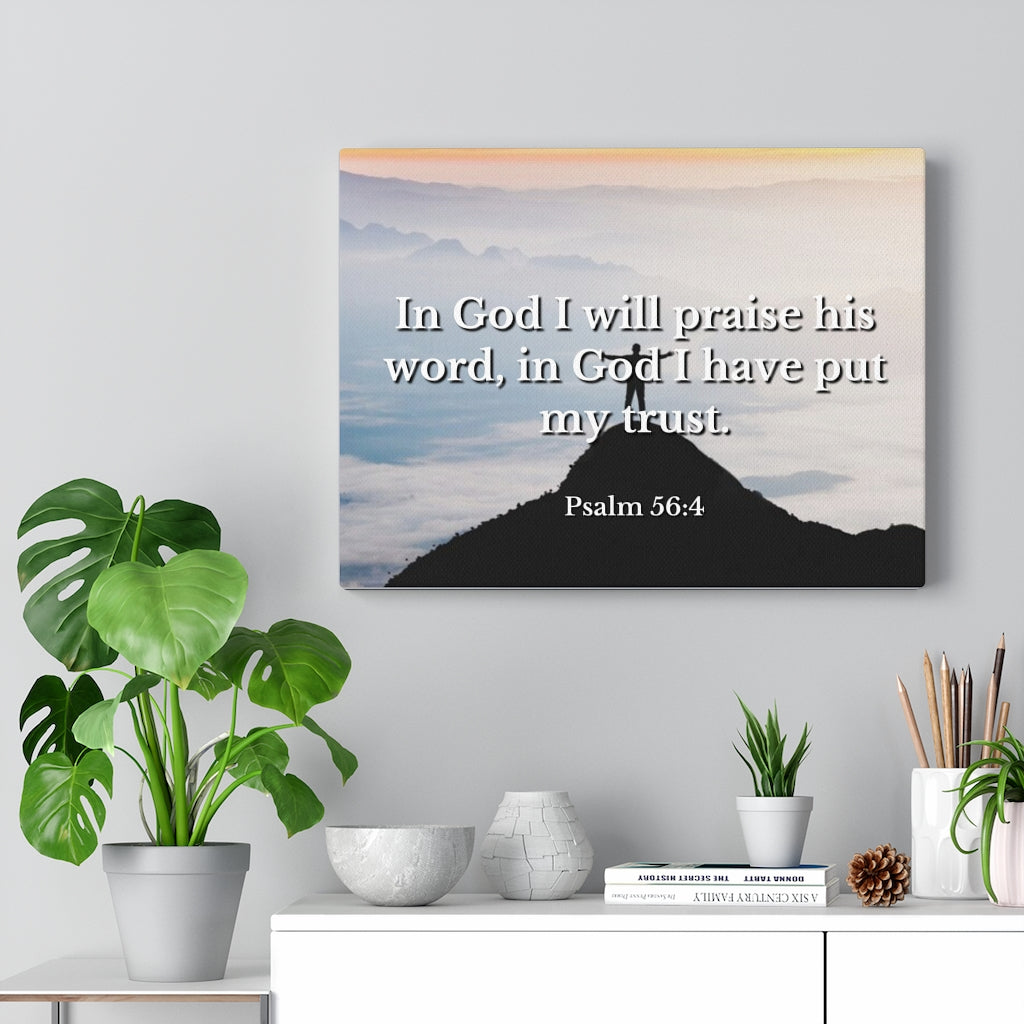 Scripture Walls Praise His Word Psalm 56:4 Bible Verse Canvas Christian Wall Art Ready to Hang Unframed-Express Your Love Gifts