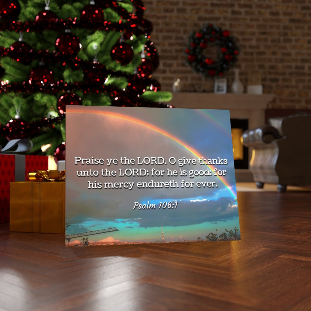 Scripture Walls Praise Ye Psalm 106:1 Bible Verse Canvas Christian Wall Art Ready to Hang Unframed-Express Your Love Gifts