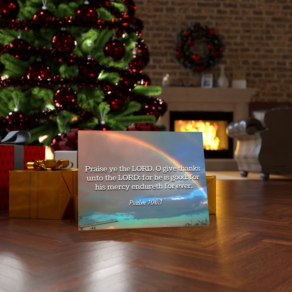 Scripture Walls Praise Ye Psalm 106:1 Bible Verse Canvas Christian Wall Art Ready to Hang Unframed-Express Your Love Gifts