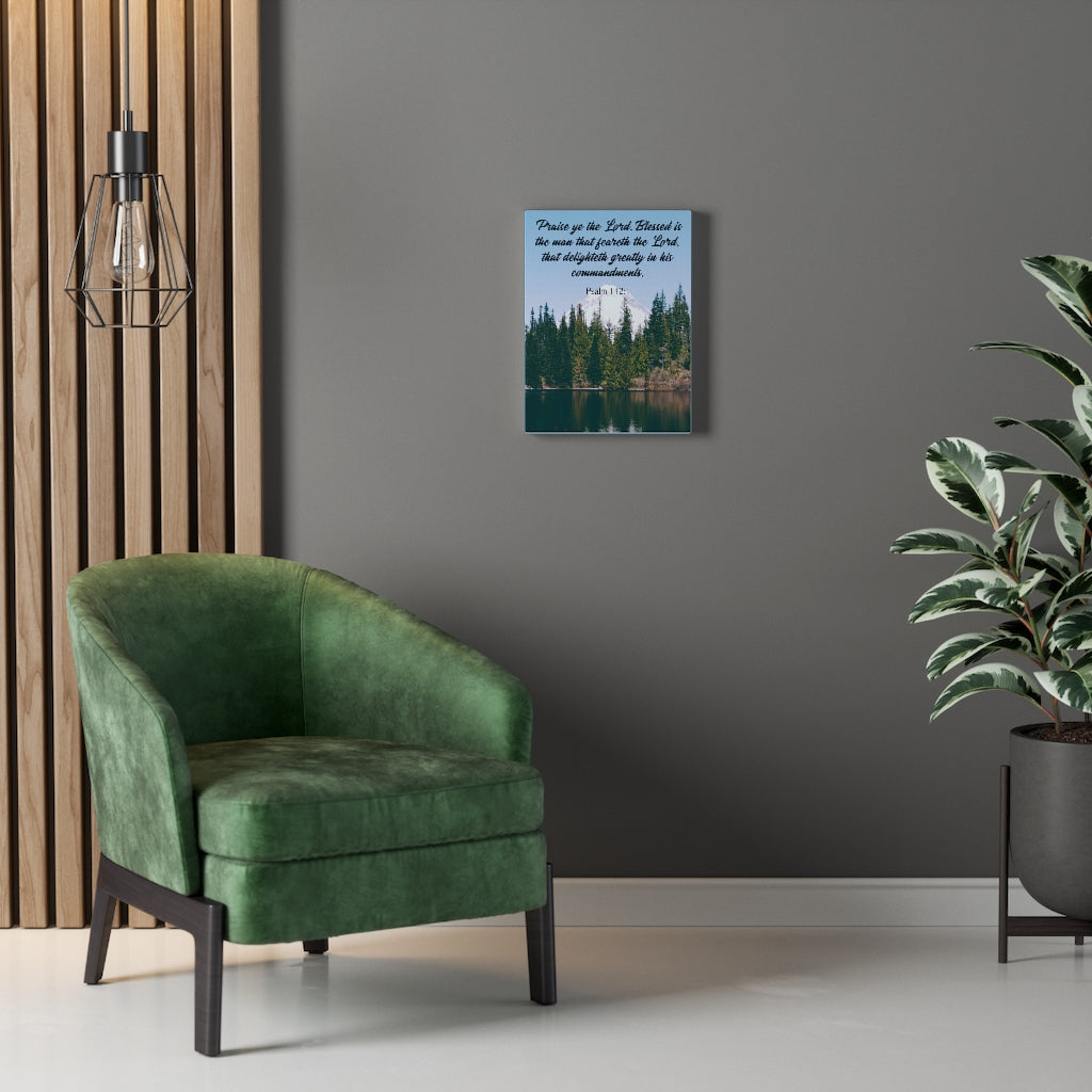 Scripture Walls Praise Ye The Lord Psalm 112:1 Bible Verse Canvas Christian Wall Art Ready to Hang Unframed-Express Your Love Gifts