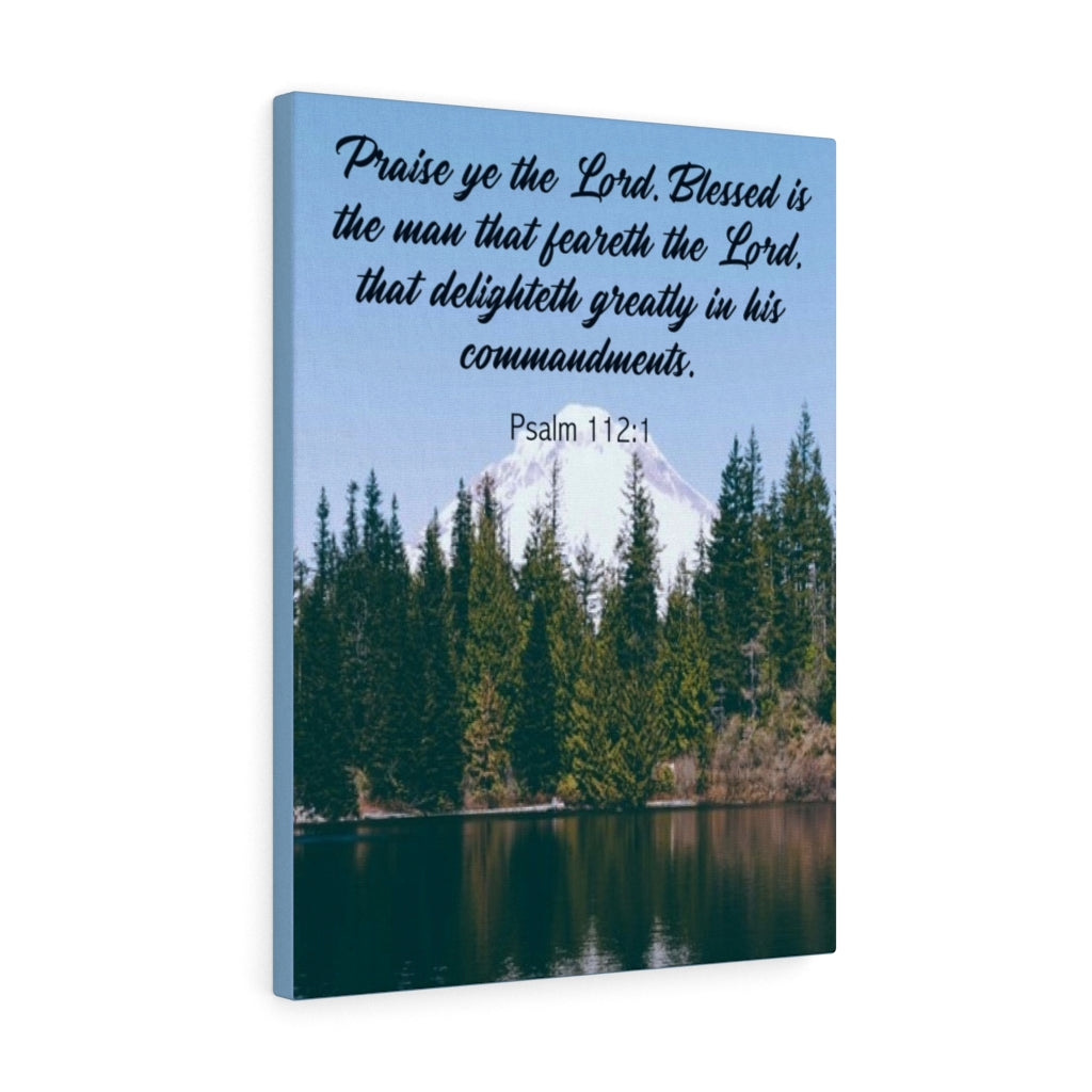 Scripture Walls Praise Ye The Lord Psalm 112:1 Bible Verse Canvas Christian Wall Art Ready to Hang Unframed-Express Your Love Gifts