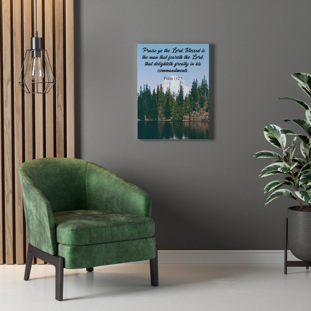 Scripture Walls Praise Ye The Lord Psalm 112:1 Bible Verse Canvas Christian Wall Art Ready to Hang Unframed-Express Your Love Gifts