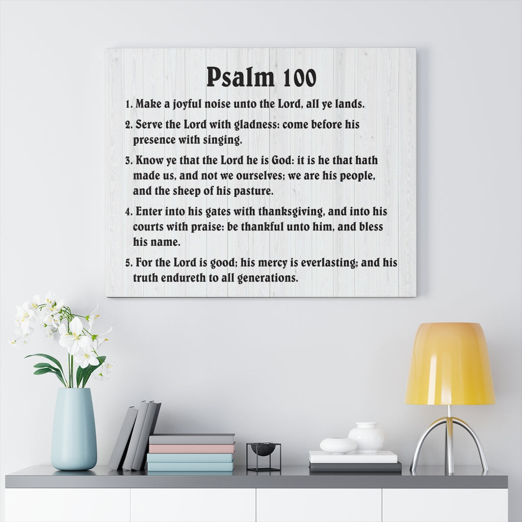 Scripture Walls Praising God Cheerfully Psalm 100 Bible Verse Canvas Christian Wall Art Ready to Hang Unframed-Express Your Love Gifts