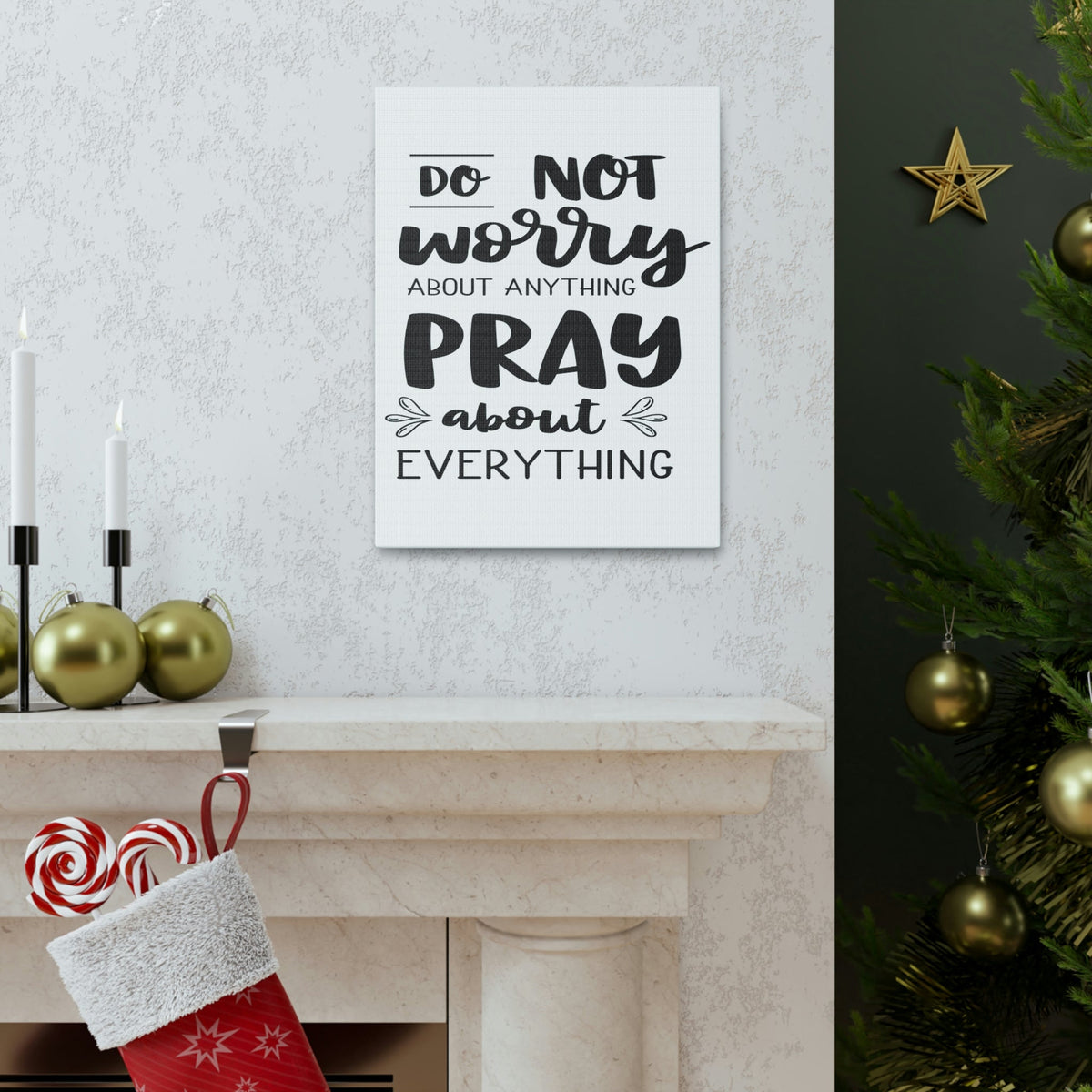 Scripture Walls Pray About Anything Philippians 4:7 Christian Wall Art Print Ready to Hang Unframed-Express Your Love Gifts