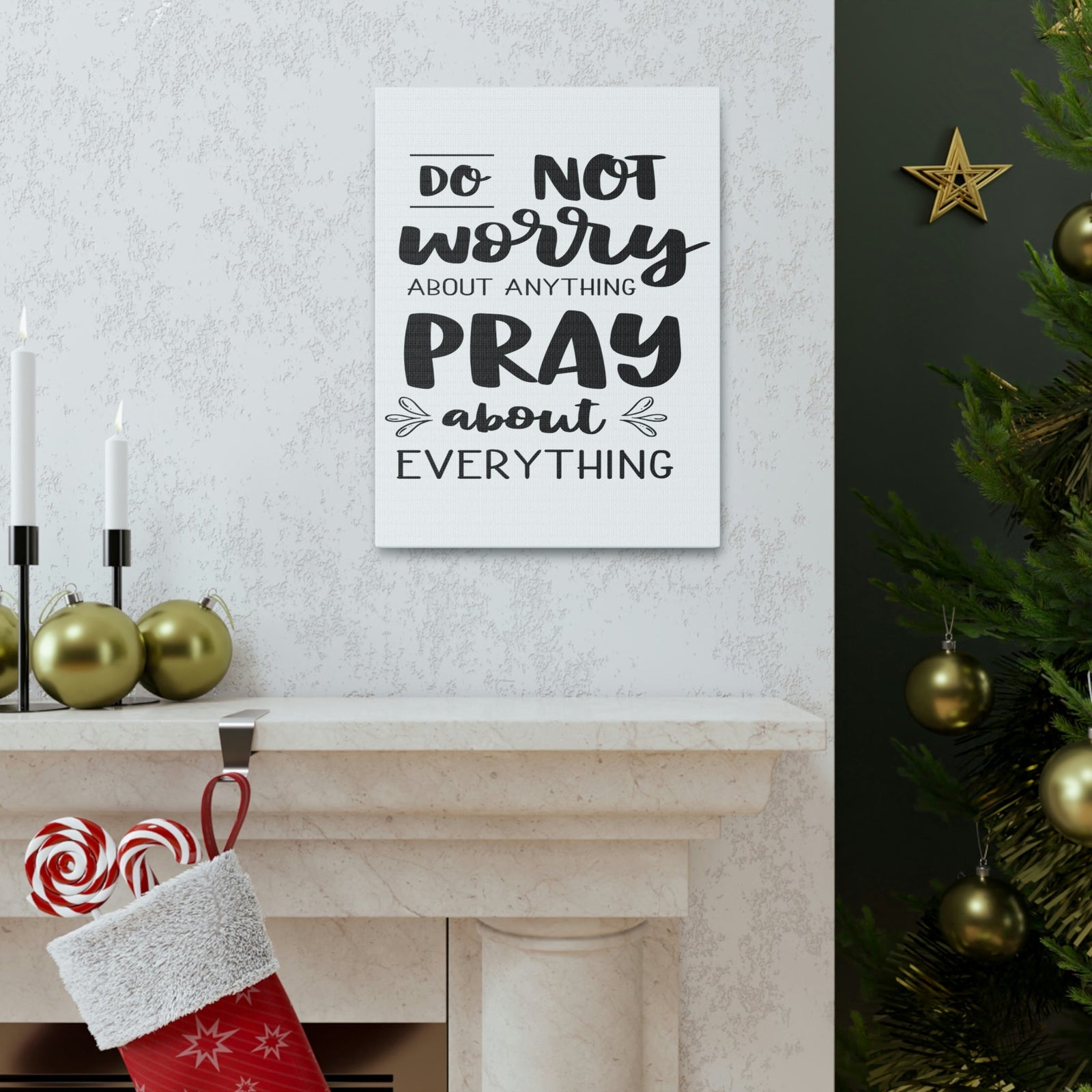 Scripture Walls Pray About Anything Philippians 4:7 Christian Wall Art Print Ready to Hang Unframed-Express Your Love Gifts