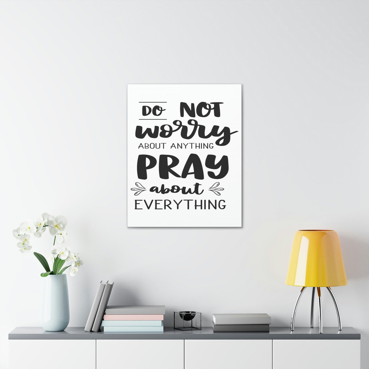 Scripture Walls Pray About Anything Philippians 4:7 Christian Wall Art Print Ready to Hang Unframed-Express Your Love Gifts