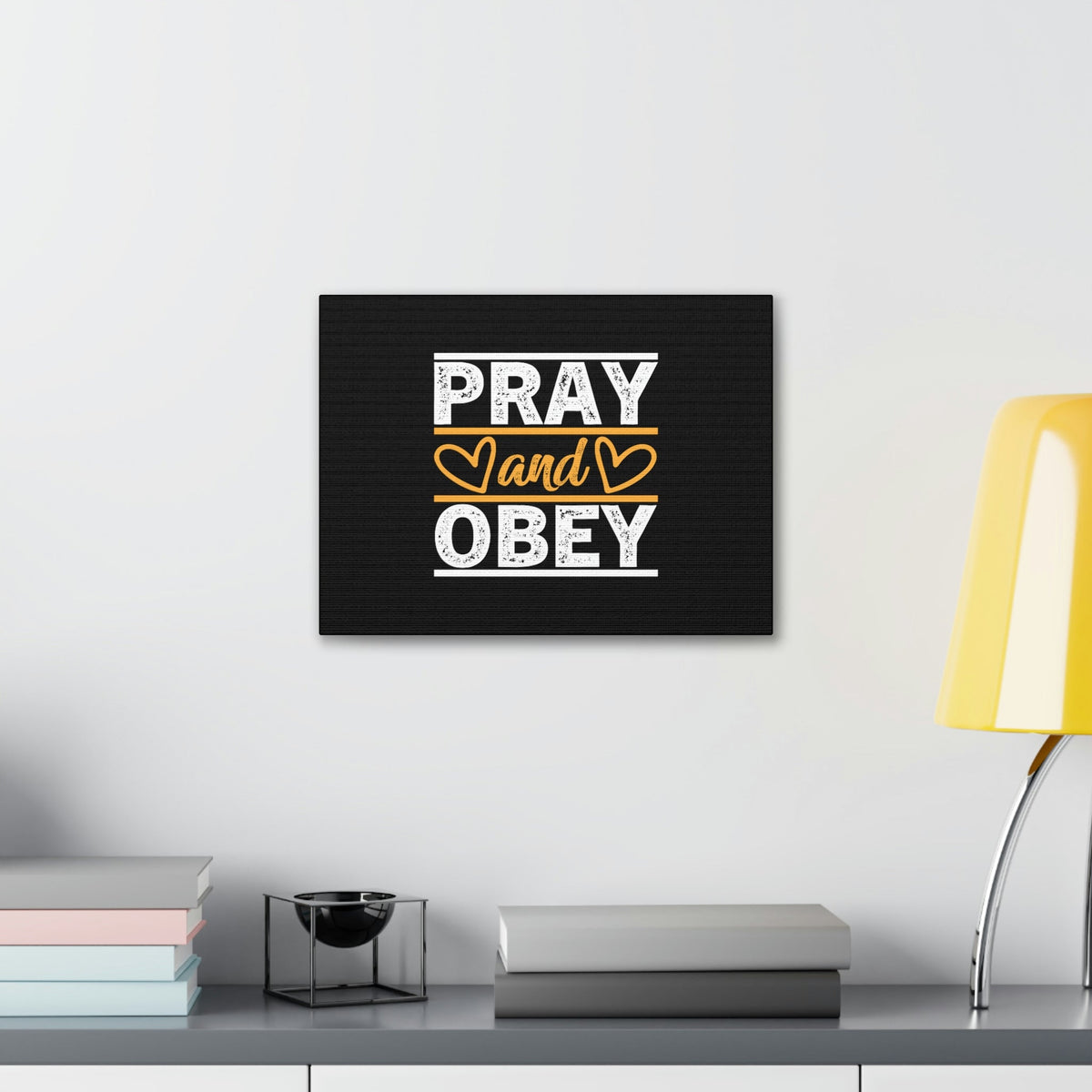 Scripture Walls Pray And Obey Acts 5:29 Hearts Christian Wall Art Bible Verse Print Ready to Hang Unframed-Express Your Love Gifts
