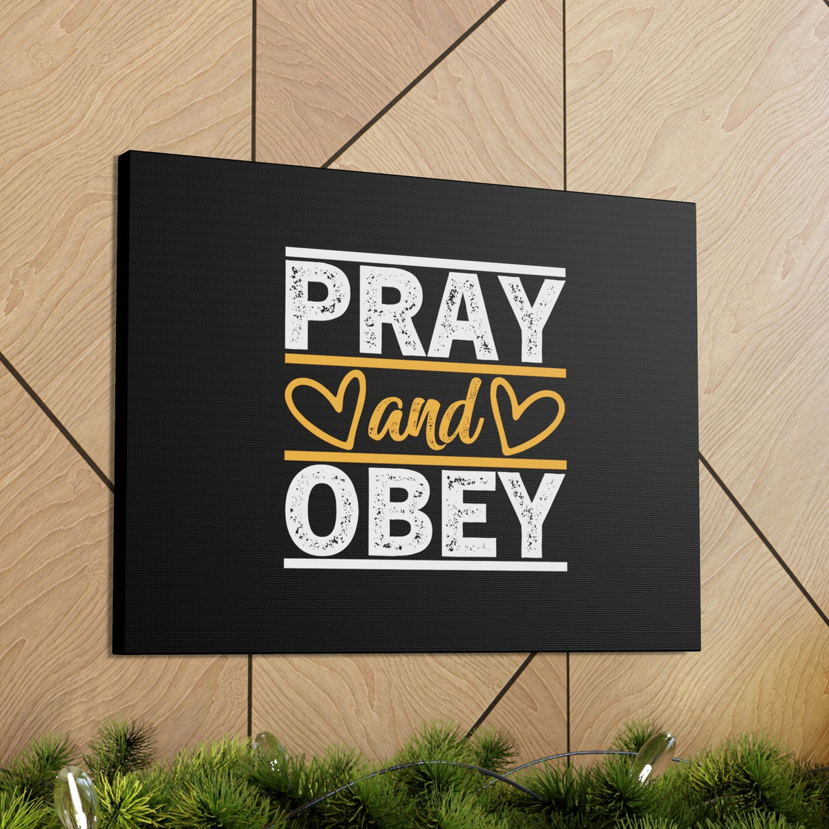 Scripture Walls Pray And Obey Acts 5:29 Hearts Christian Wall Art Bible Verse Print Ready to Hang Unframed-Express Your Love Gifts