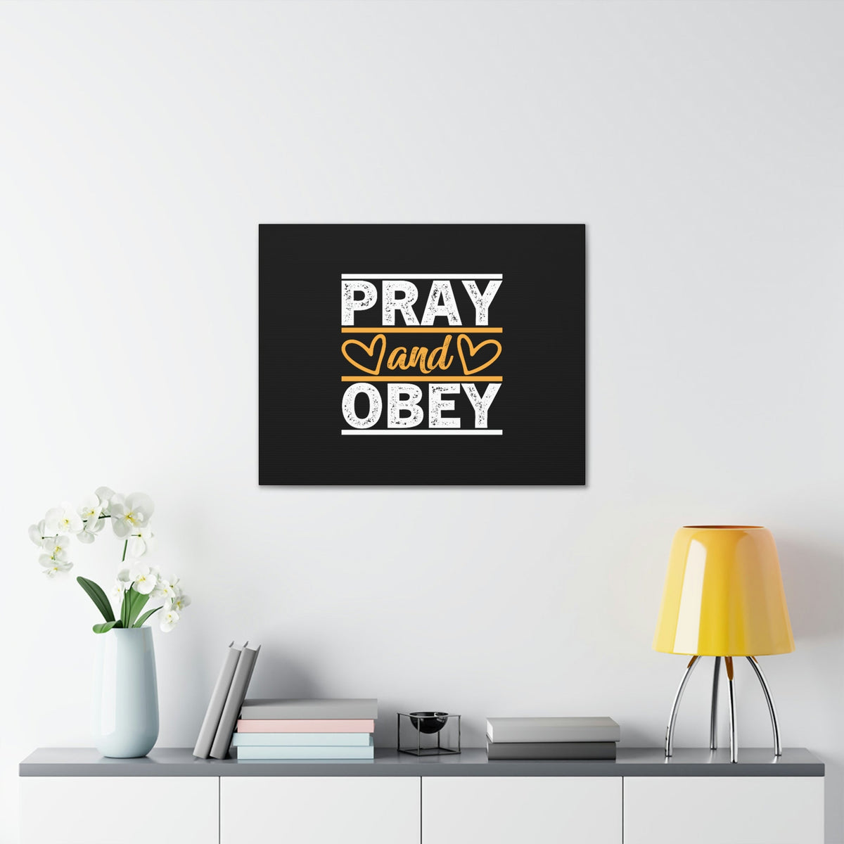 Scripture Walls Pray And Obey Acts 5:29 Hearts Christian Wall Art Bible Verse Print Ready to Hang Unframed-Express Your Love Gifts