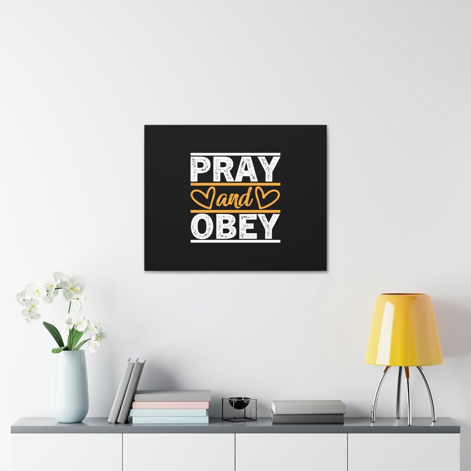 Scripture Walls Pray And Obey Acts 5:29 Hearts Christian Wall Art Bible Verse Print Ready to Hang Unframed-Express Your Love Gifts