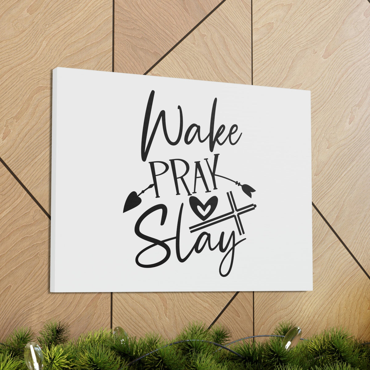 Scripture Walls Pray & Slay Luke 21:36 Arrow Heart Christian Wall Art Bible Verse Print Ready to Hang Unframed-Express Your Love Gifts