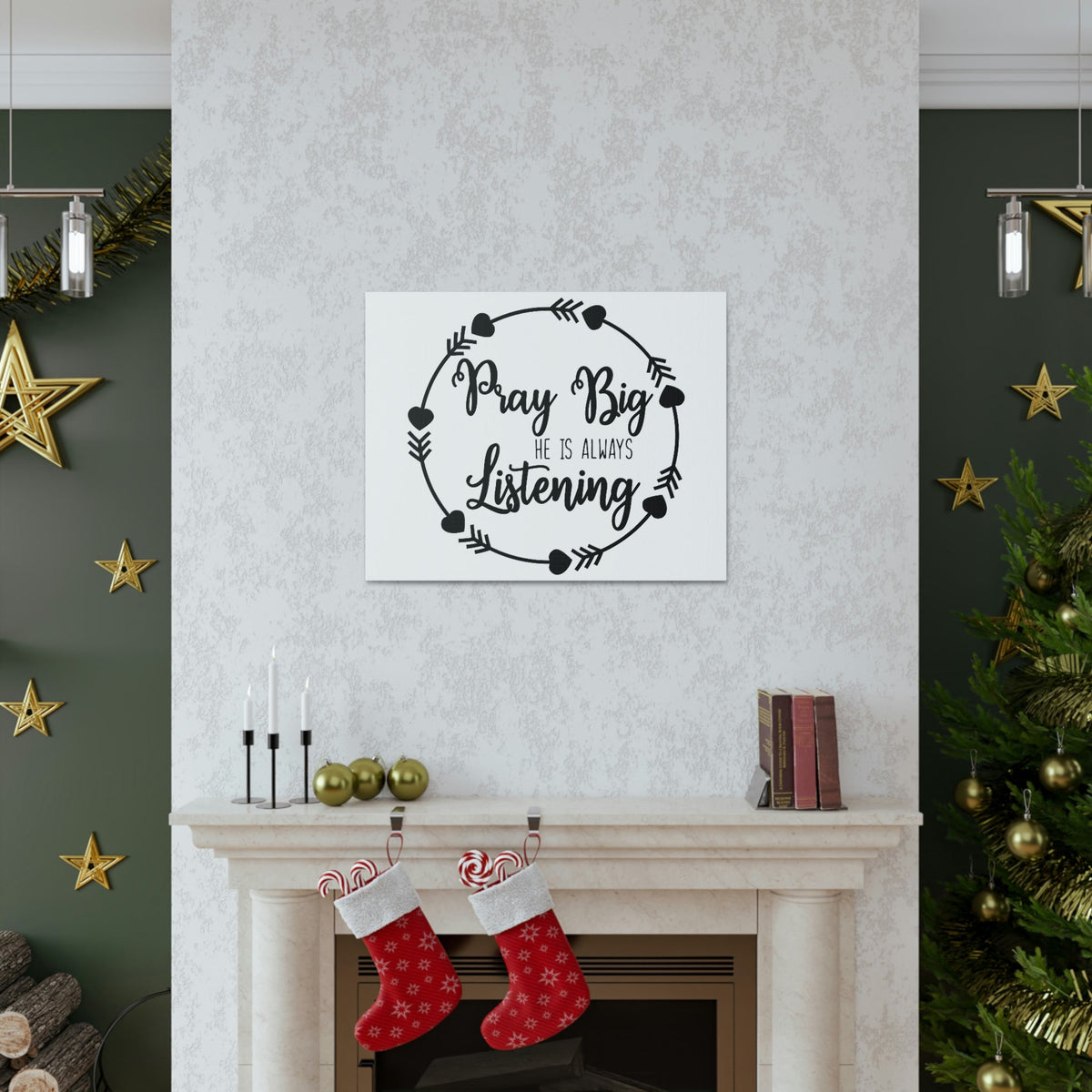 Scripture Walls Pray Big He Is Always Listening 1 John 5:15 Christian Wall Art Print Ready to Hang Unframed-Express Your Love Gifts