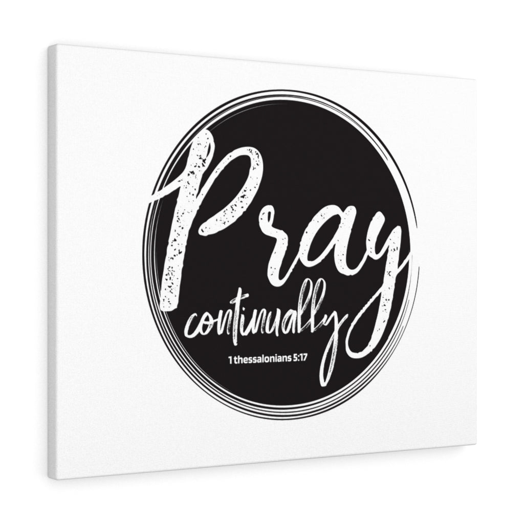 Scripture Walls Pray Continually Gray Circle 1 Thessalonians 5:17 Bible Verse Canvas Christian Wall Art Ready to Hang Unframed-Express Your Love Gifts
