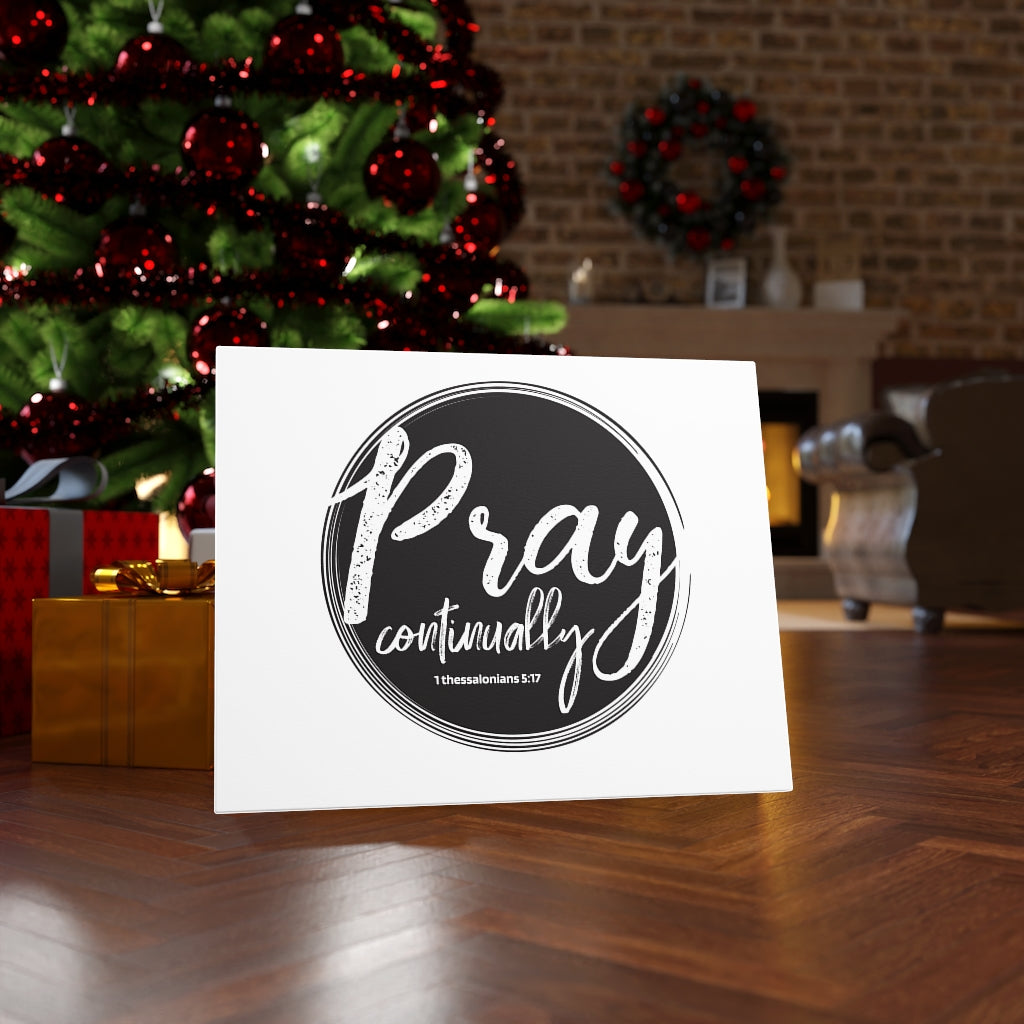 Scripture Walls Pray Continually Gray Circle 1 Thessalonians 5:17 Bible Verse Canvas Christian Wall Art Ready to Hang Unframed-Express Your Love Gifts