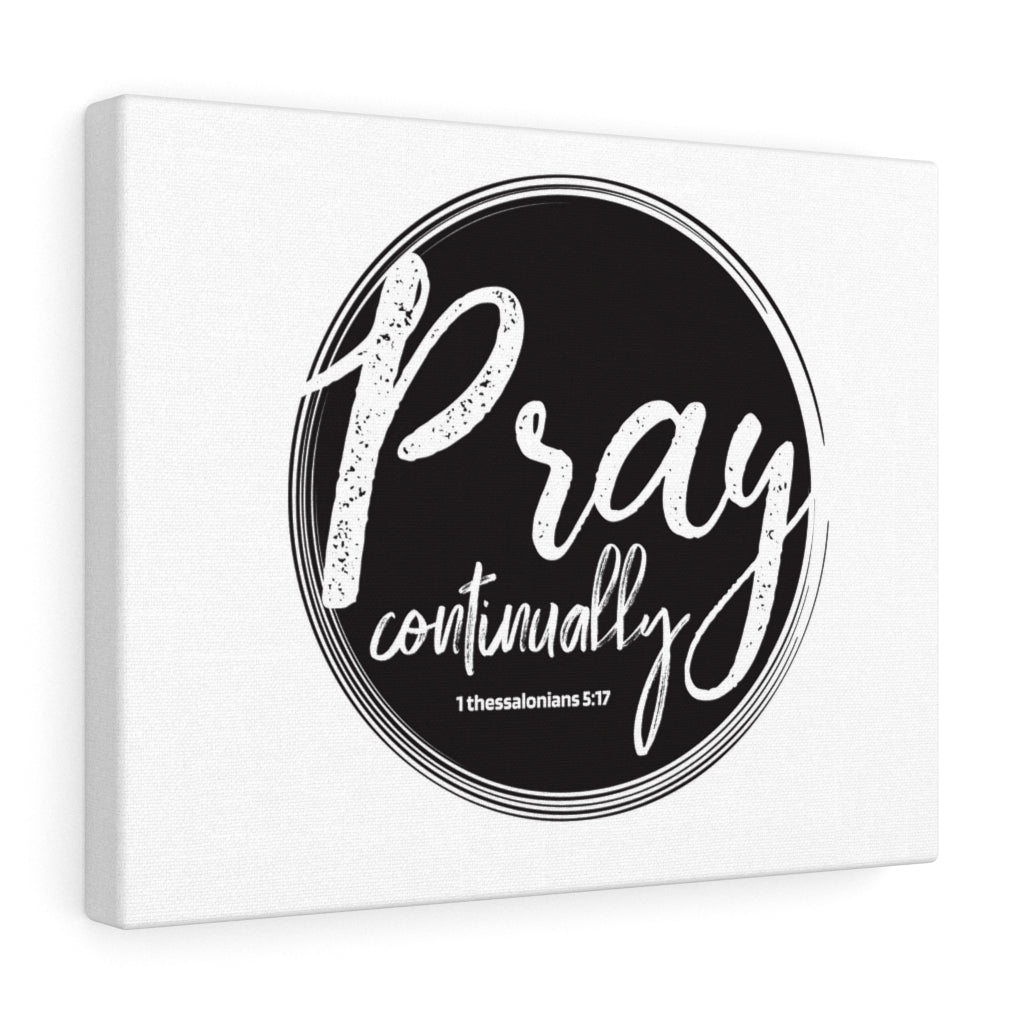Scripture Walls Pray Continually Gray Circle 1 Thessalonians 5:17 Bible Verse Canvas Christian Wall Art Ready to Hang Unframed-Express Your Love Gifts