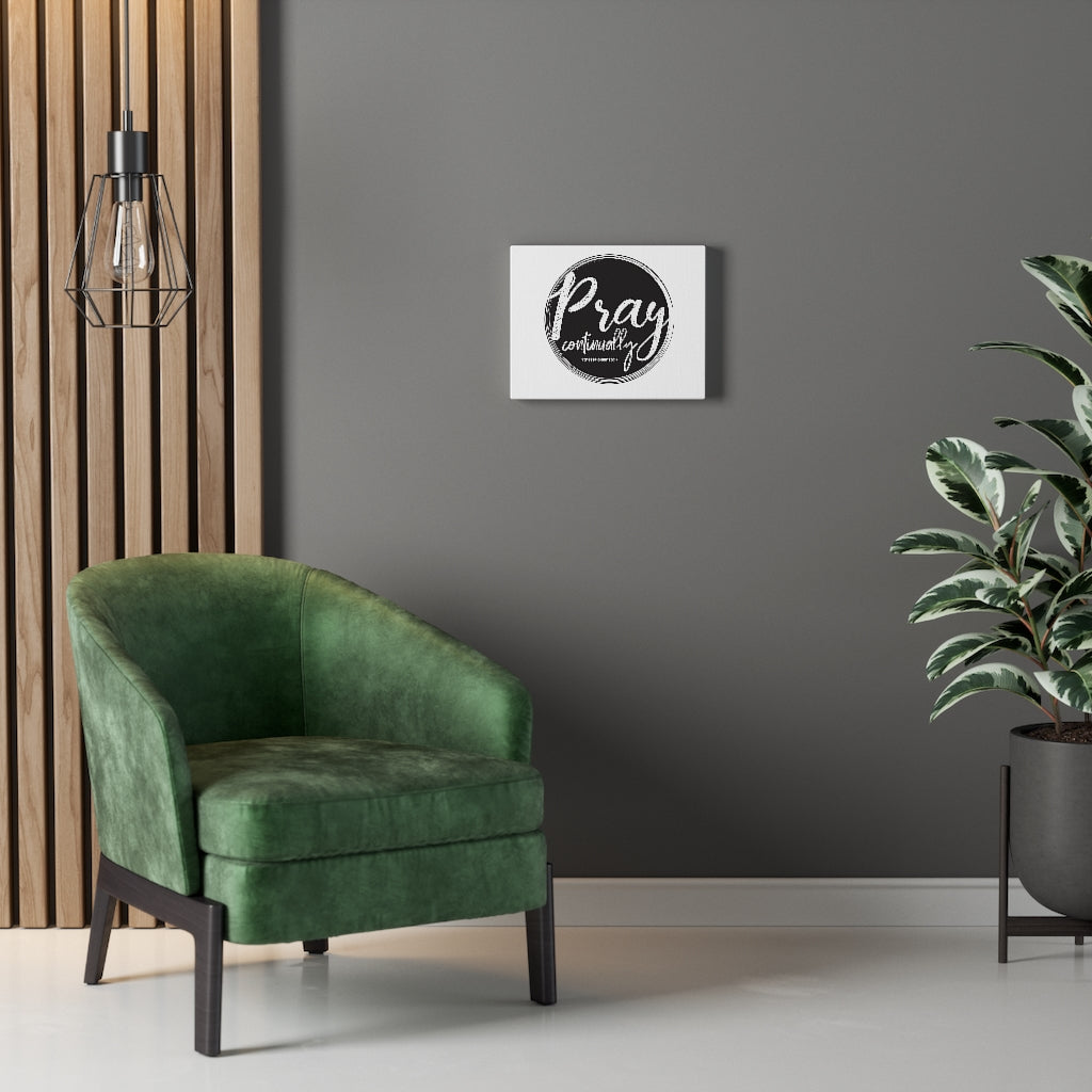 Scripture Walls Pray Continually Gray Circle 1 Thessalonians 5:17 Bible Verse Canvas Christian Wall Art Ready to Hang Unframed-Express Your Love Gifts