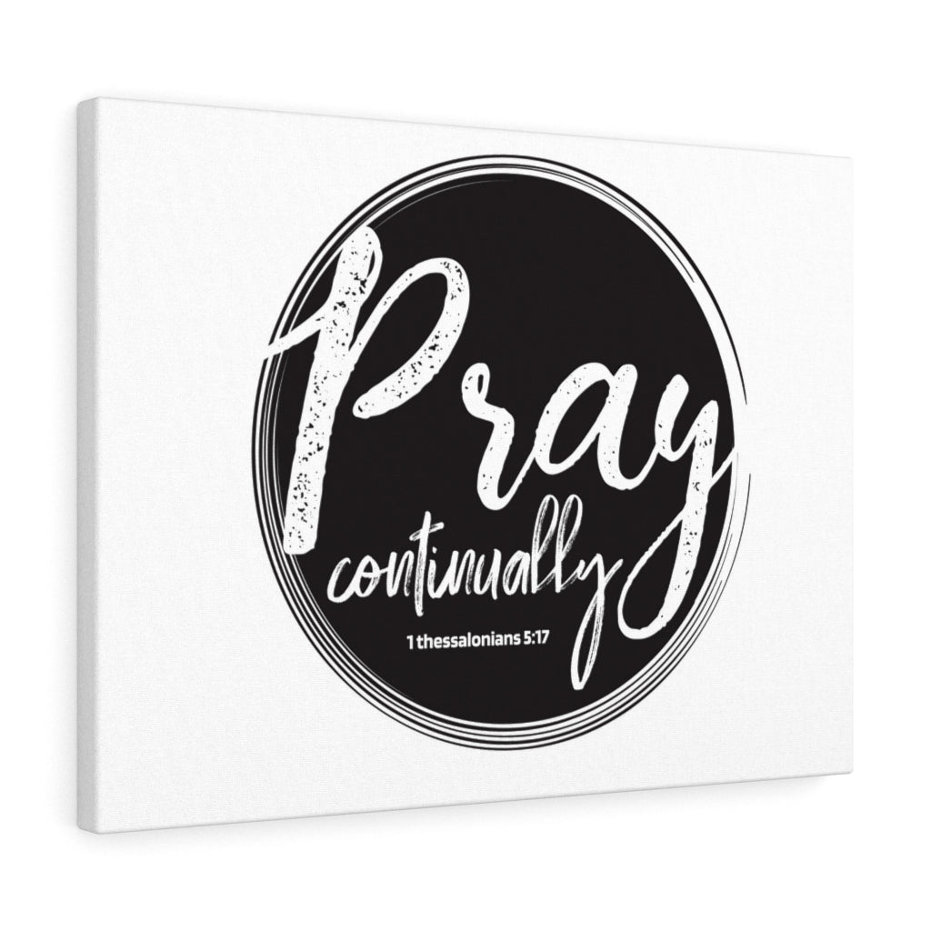 Scripture Walls Pray Continually Gray Circle 1 Thessalonians 5:17 Bible Verse Canvas Christian Wall Art Ready to Hang Unframed-Express Your Love Gifts