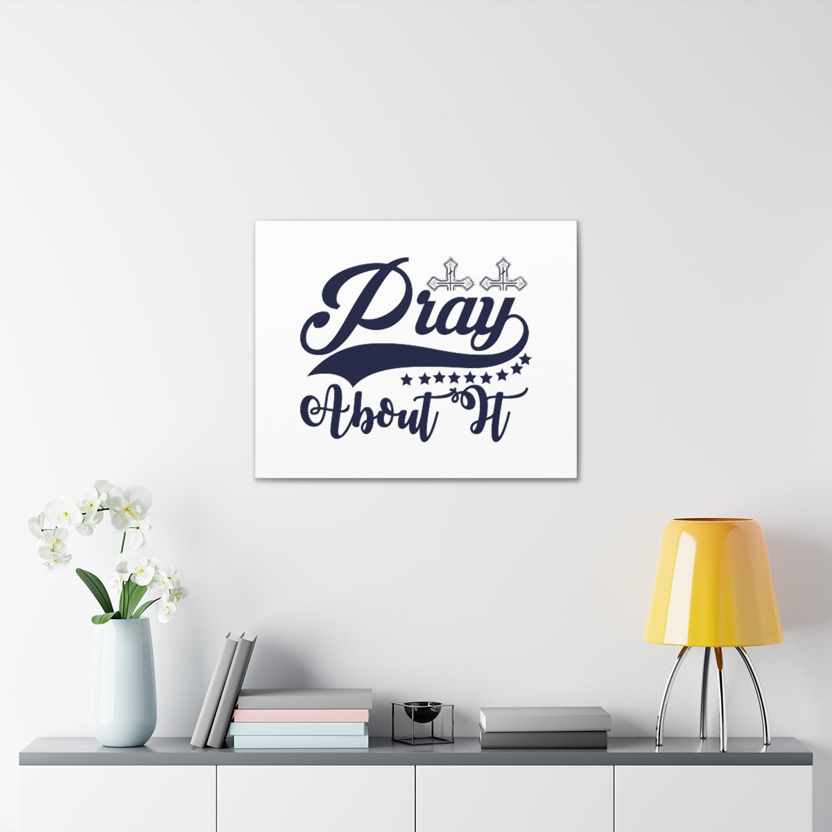 Scripture Walls Pray Cross 1 John 5:14 Christian Wall Art Bible Verse Print Ready to Hang Unframed-Express Your Love Gifts