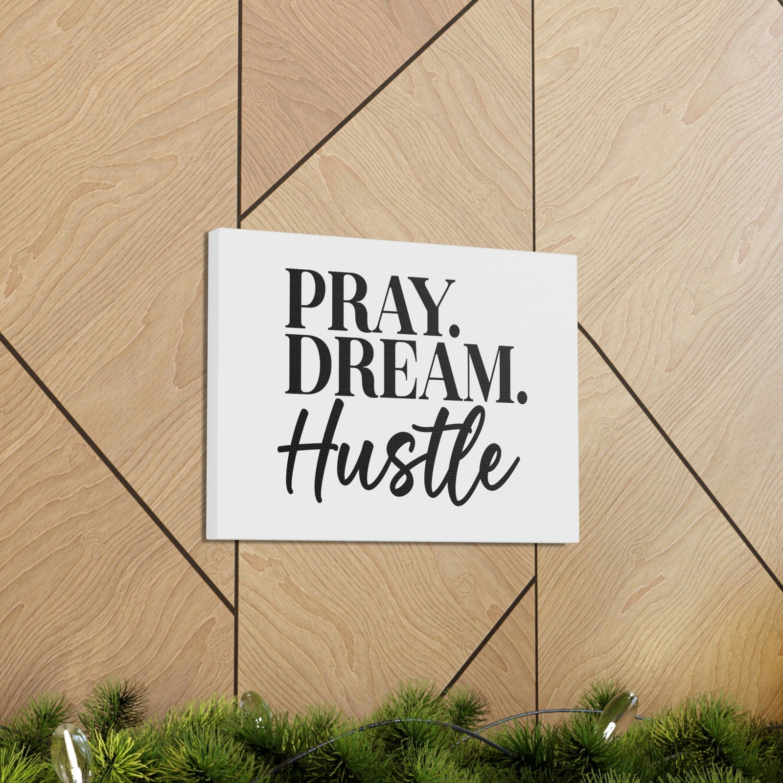 Scripture Walls Pray, Dream, Hustle Proverbs 16:3 Christian Wall Art Bible Verse Print Ready to Hang Unframed-Express Your Love Gifts