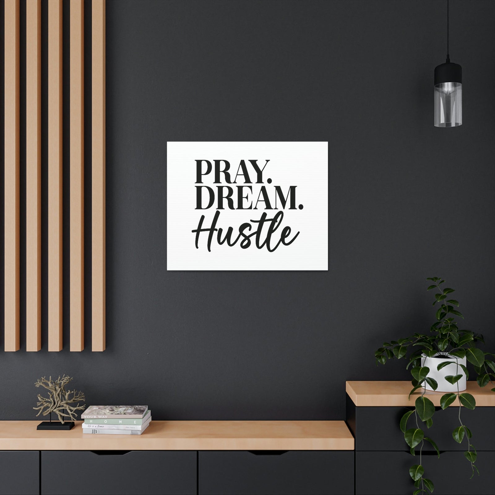 Scripture Walls Pray, Dream, Hustle Proverbs 16:3 Christian Wall Art Bible Verse Print Ready to Hang Unframed-Express Your Love Gifts