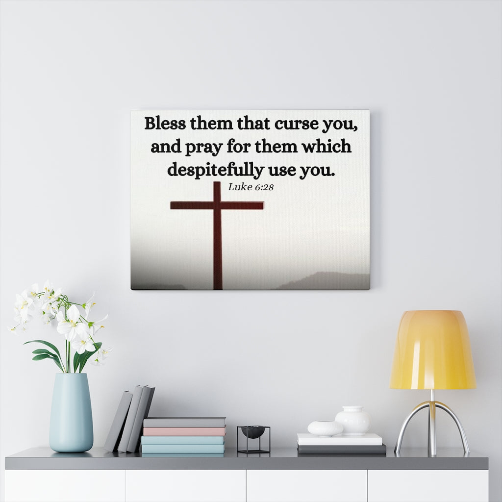 Scripture Walls Pray For Them Luke 6:28 Bible Verse Canvas Christian Wall Art Ready to Hang Unframed-Express Your Love Gifts