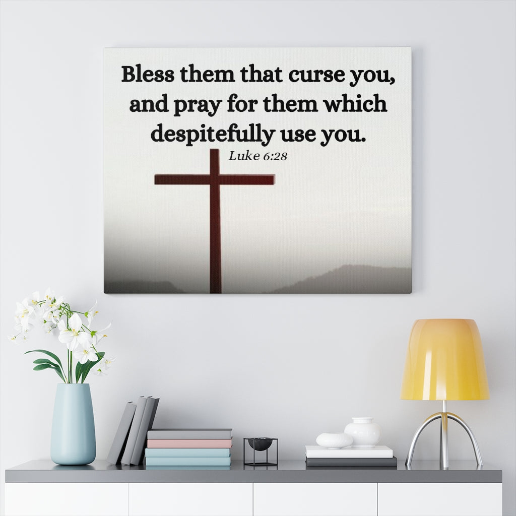 Scripture Walls Pray For Them Luke 6:28 Bible Verse Canvas Christian Wall Art Ready to Hang Unframed-Express Your Love Gifts