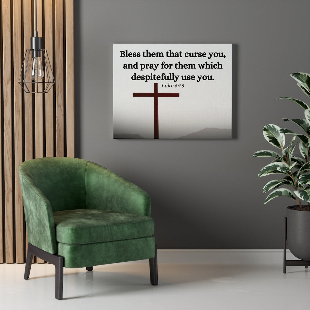 Scripture Walls Pray For Them Luke 6:28 Bible Verse Canvas Christian Wall Art Ready to Hang Unframed-Express Your Love Gifts