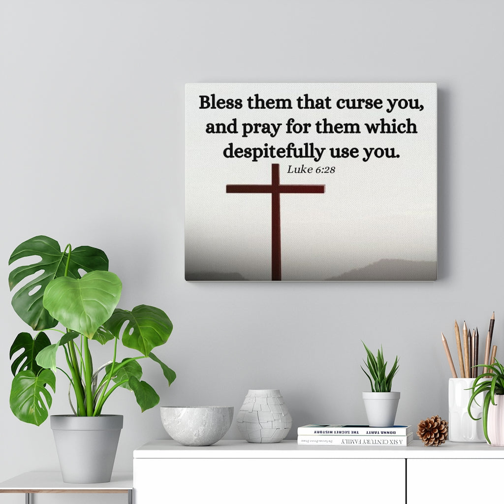 Scripture Walls Pray For Them Luke 6:28 Bible Verse Canvas Christian Wall Art Ready to Hang Unframed-Express Your Love Gifts