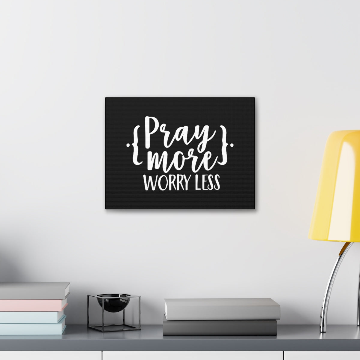 Scripture Walls Pray More Black 1 Peter 5:7 Christian Wall Art Bible Verse Print Ready to Hang Unframed-Express Your Love Gifts
