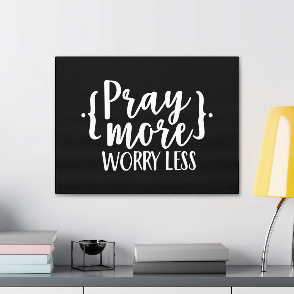 Scripture Walls Pray More Black 1 Peter 5:7 Christian Wall Art Bible Verse Print Ready to Hang Unframed-Express Your Love Gifts