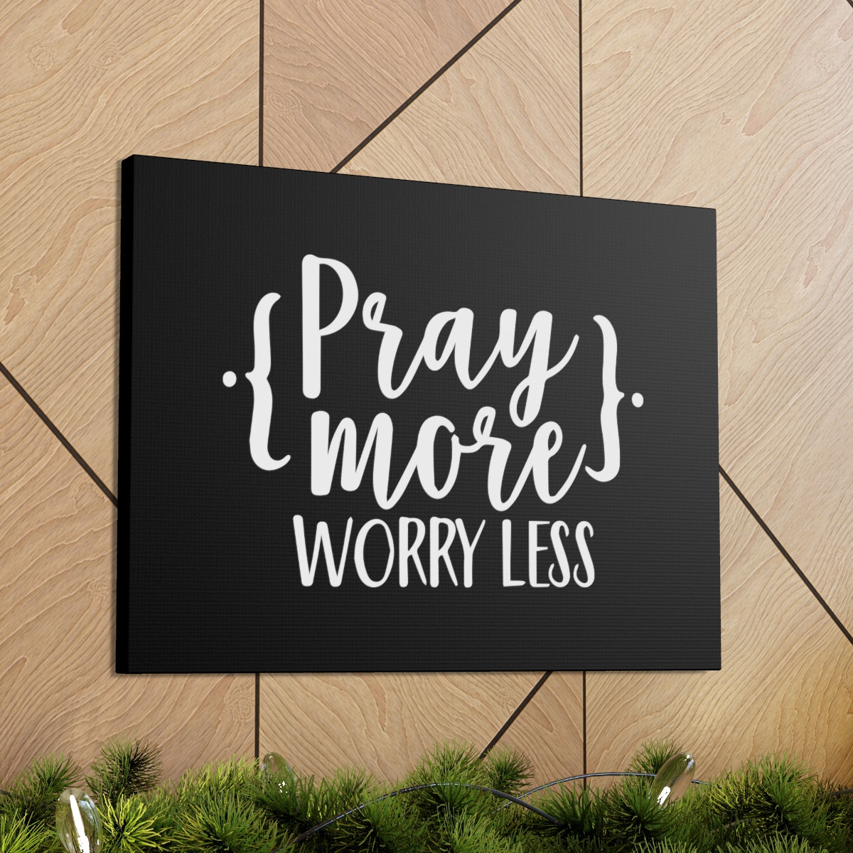 Scripture Walls Pray More Black 1 Peter 5:7 Christian Wall Art Bible Verse Print Ready to Hang Unframed-Express Your Love Gifts