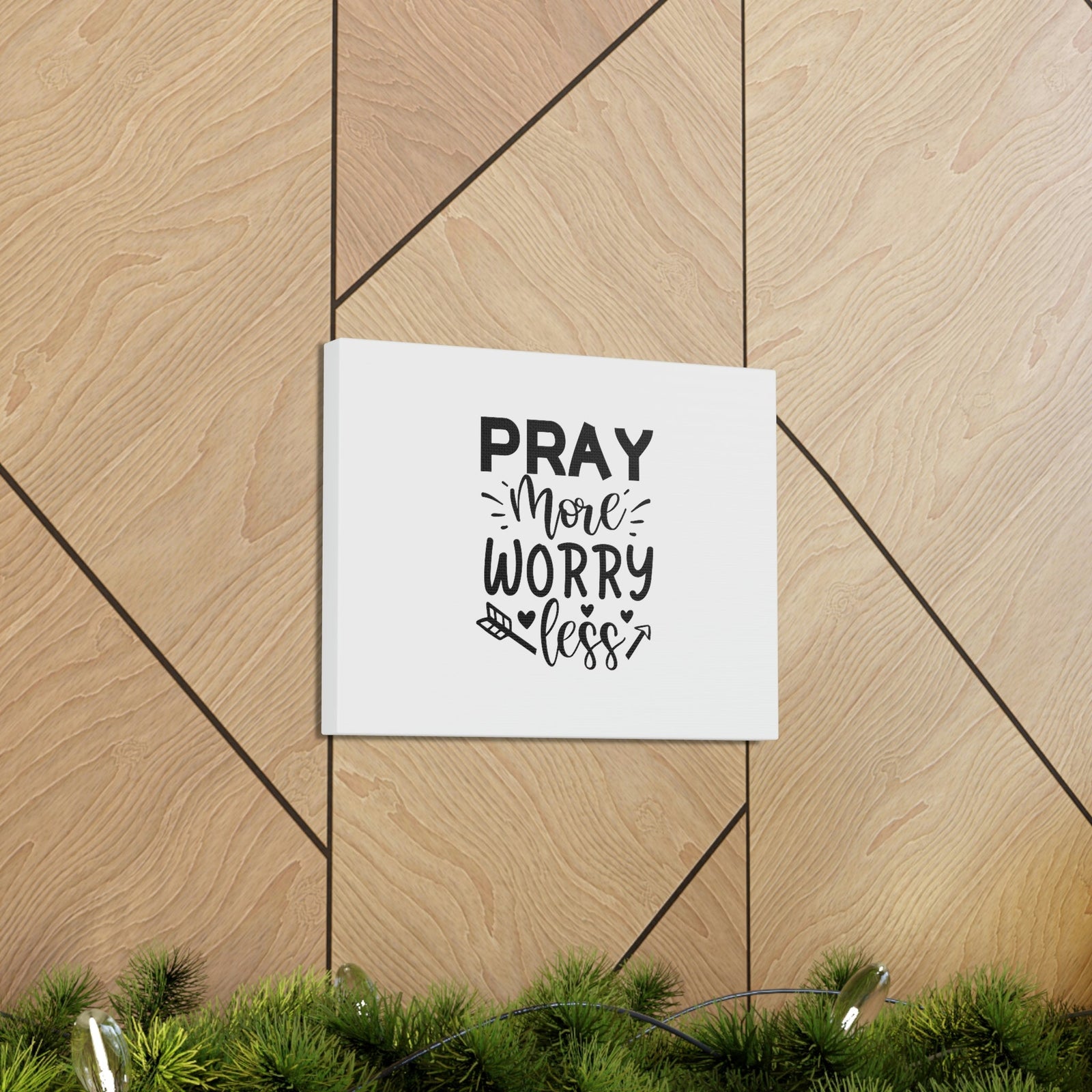 Scripture Walls Pray More Worry Less Ephesians 6:18 Arrow Christian Wall Art Bible Verse Print Ready to Hang Unframed-Express Your Love Gifts