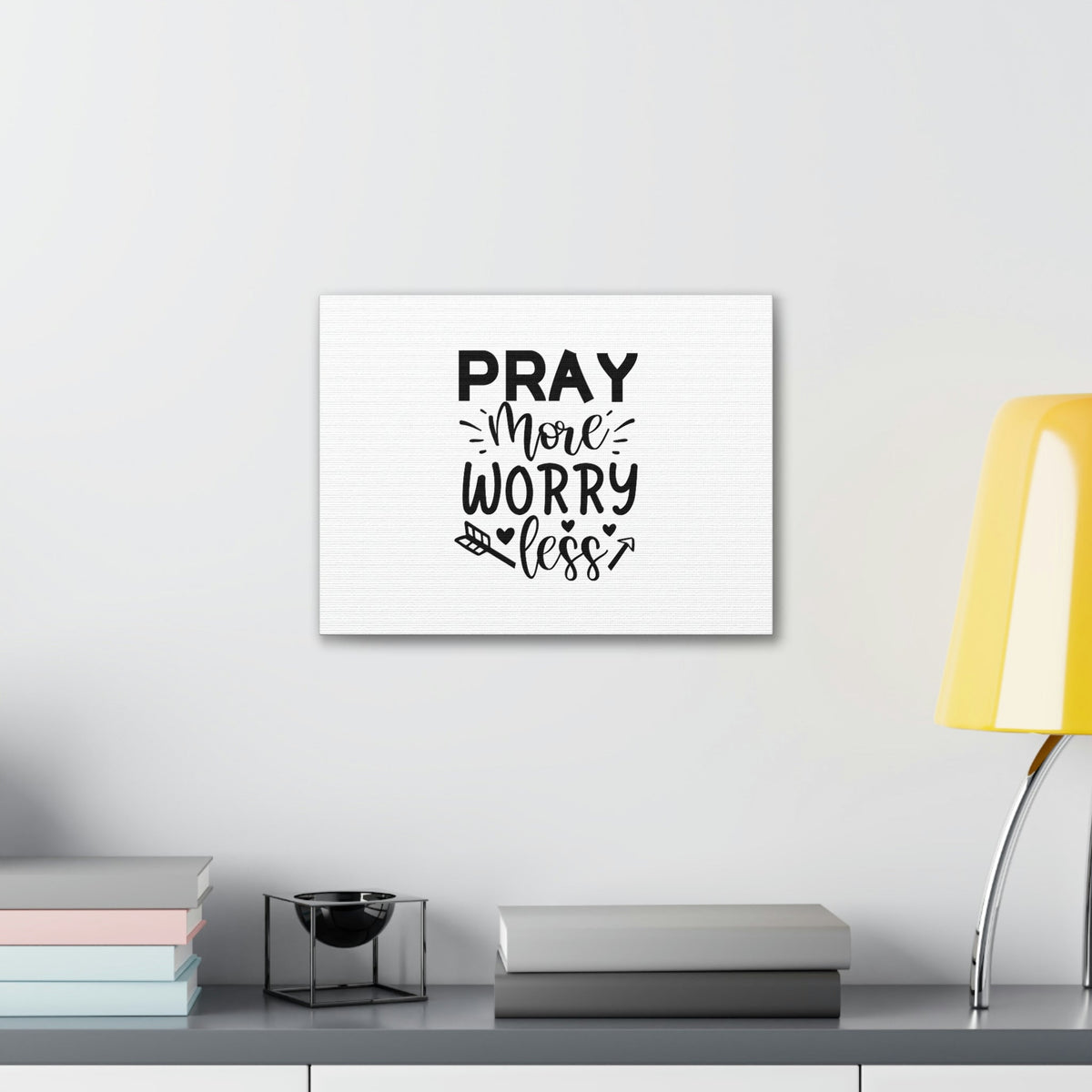 Scripture Walls Pray More Worry Less Ephesians 6:18 Arrow Christian Wall Art Bible Verse Print Ready to Hang Unframed-Express Your Love Gifts