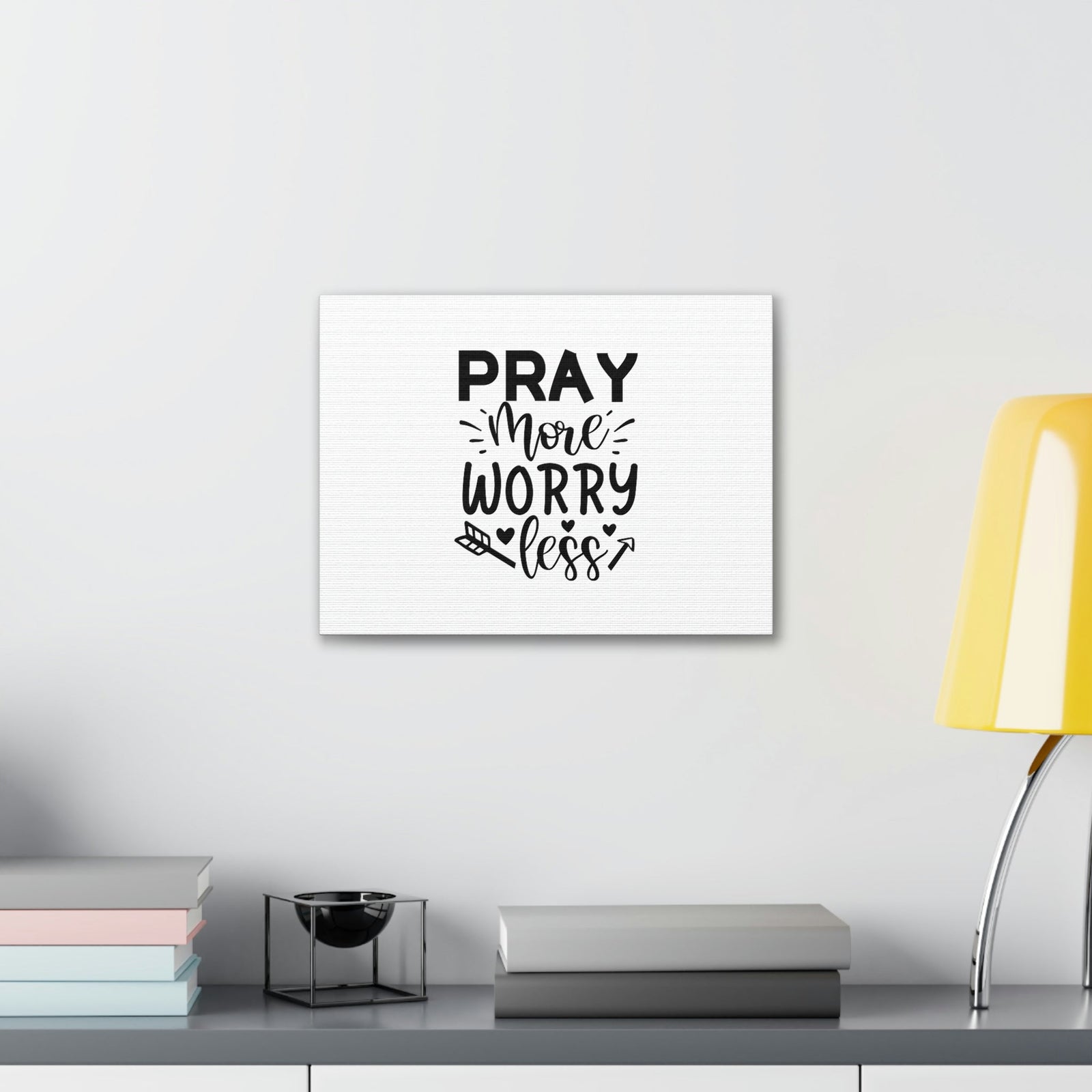 Scripture Walls Pray More Worry Less Ephesians 6:18 Arrow Christian Wall Art Bible Verse Print Ready to Hang Unframed-Express Your Love Gifts