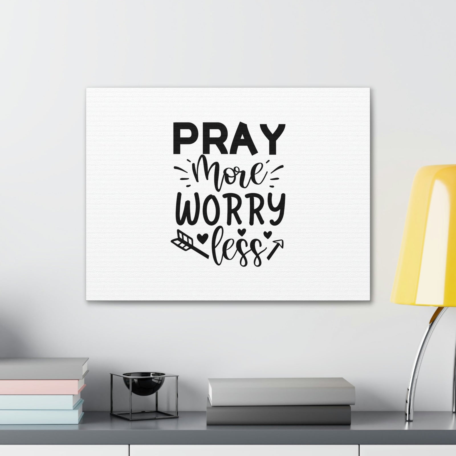 Scripture Walls Pray More Worry Less Ephesians 6:18 Arrow Christian Wall Art Bible Verse Print Ready to Hang Unframed-Express Your Love Gifts