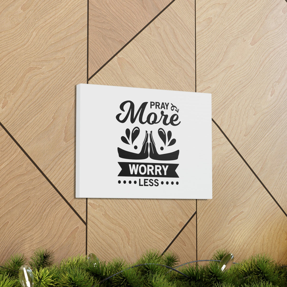 Scripture Walls Pray More, Worry Less Ephesians 6:18 Hands Christian Wall Art Bible Verse Print Ready to Hang Unframed-Express Your Love Gifts