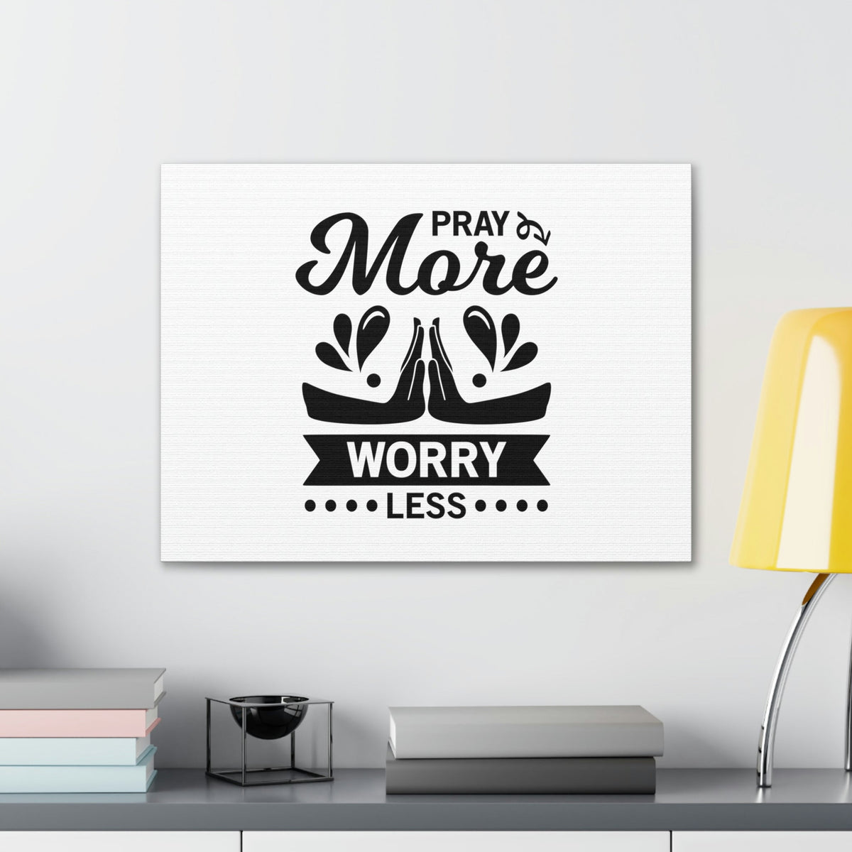 Scripture Walls Pray More, Worry Less Ephesians 6:18 Hands Christian Wall Art Bible Verse Print Ready to Hang Unframed-Express Your Love Gifts