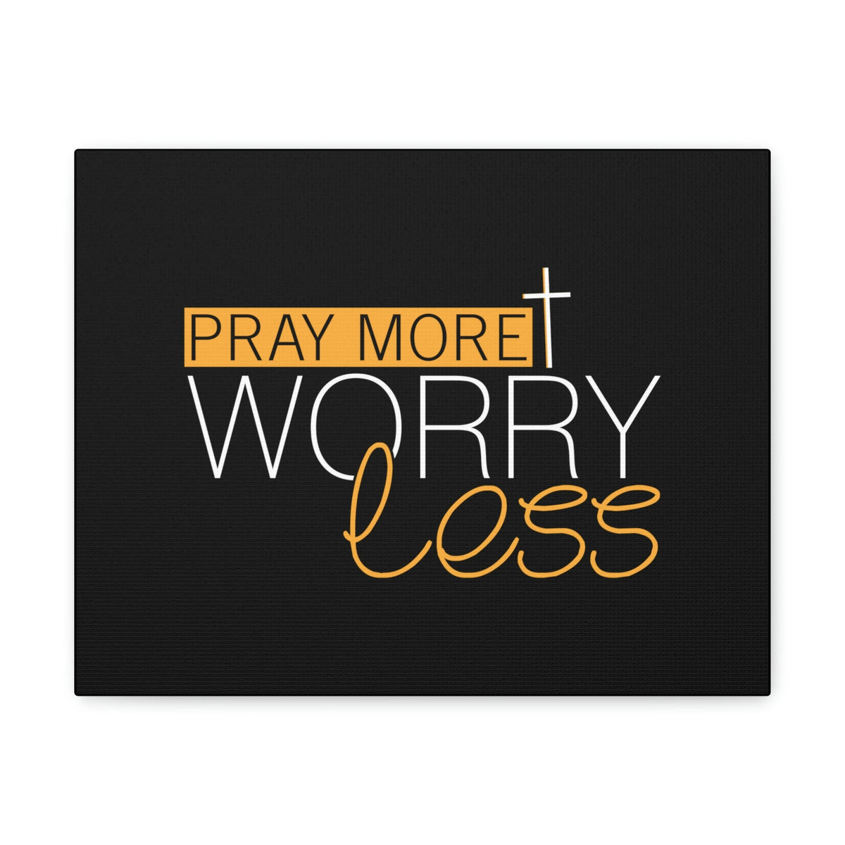 Scripture Walls Pray More, Worry Less Ephesians 6:18 Orange Christian Wall Art Bible Verse Print Ready to Hang Unframed-Express Your Love Gifts