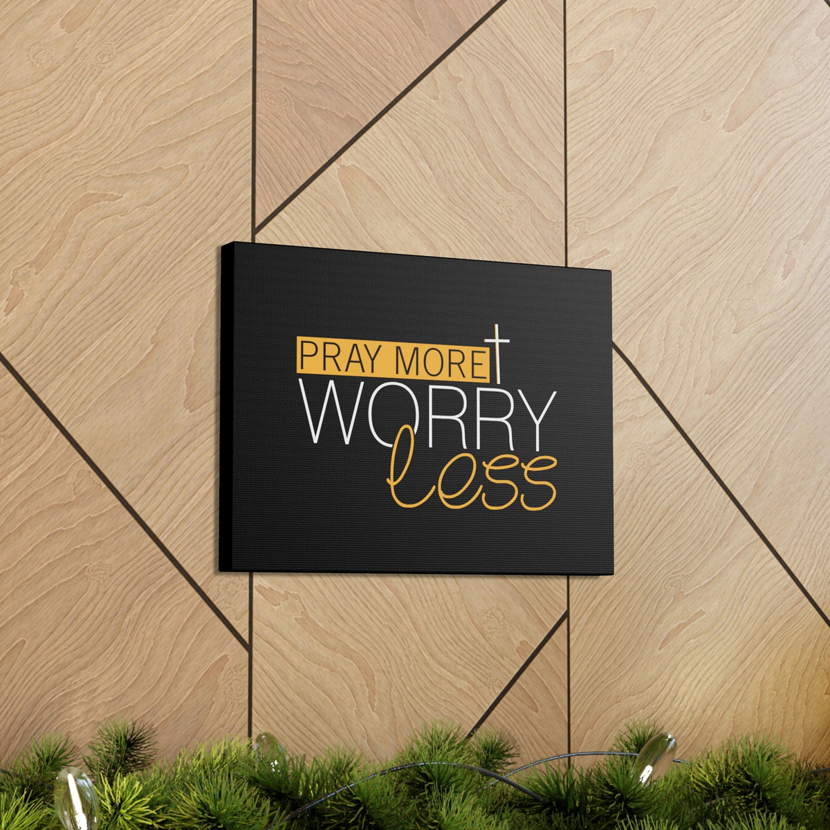 Scripture Walls Pray More, Worry Less Ephesians 6:18 Orange Christian Wall Art Bible Verse Print Ready to Hang Unframed-Express Your Love Gifts