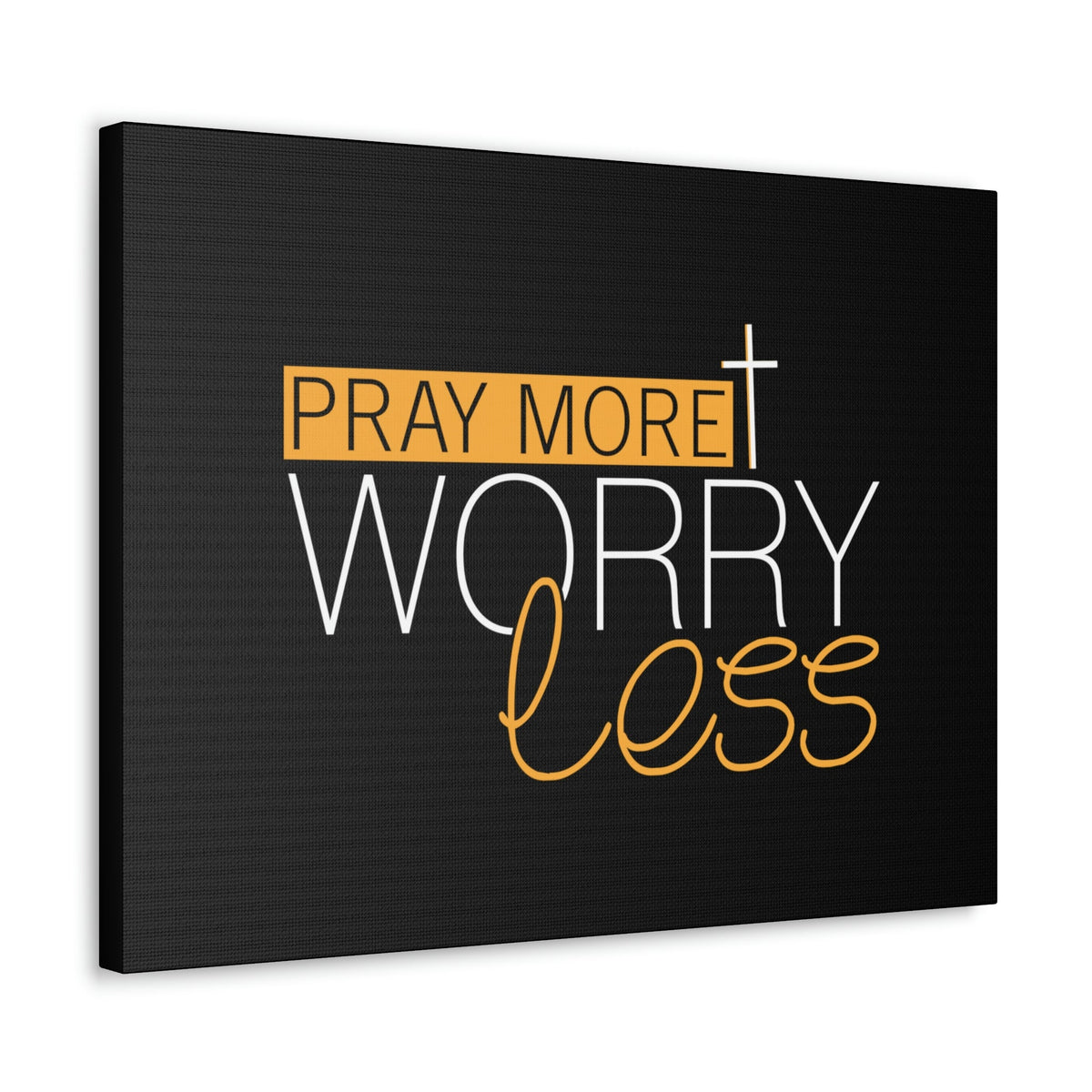 Scripture Walls Pray More, Worry Less Ephesians 6:18 Orange Christian Wall Art Bible Verse Print Ready to Hang Unframed-Express Your Love Gifts