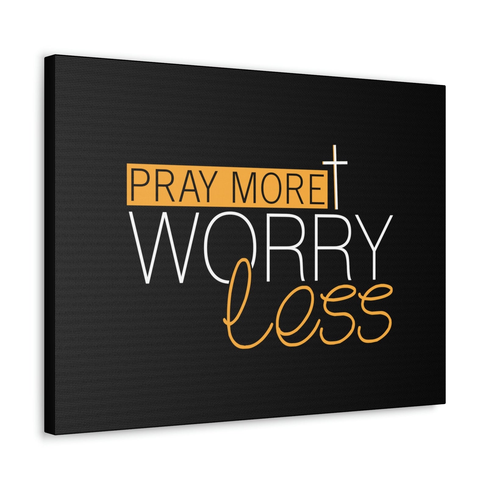 Scripture Walls Pray More, Worry Less Ephesians 6:18 Orange Christian Wall Art Bible Verse Print Ready to Hang Unframed-Express Your Love Gifts
