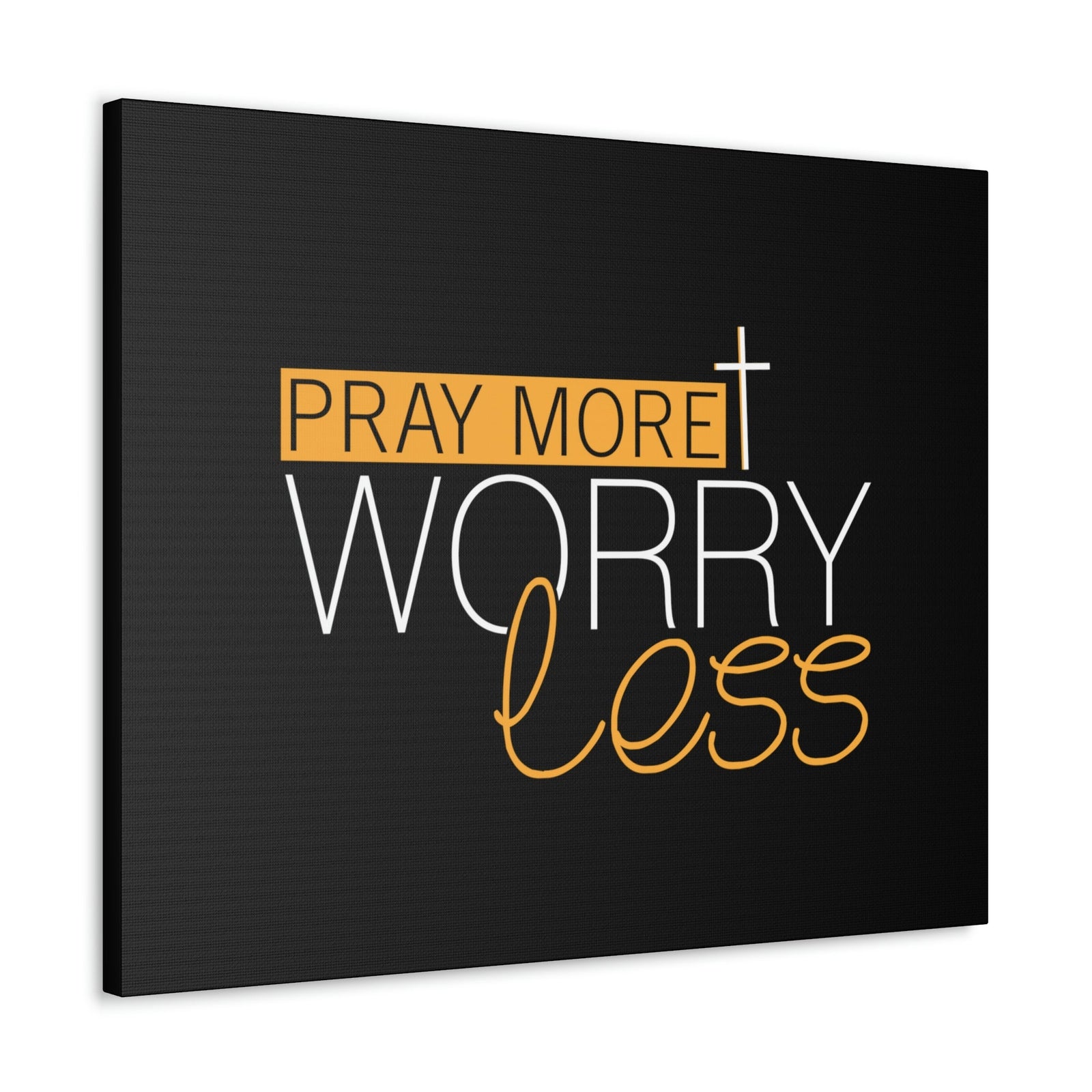 Scripture Walls Pray More, Worry Less Ephesians 6:18 Orange Christian Wall Art Bible Verse Print Ready to Hang Unframed-Express Your Love Gifts