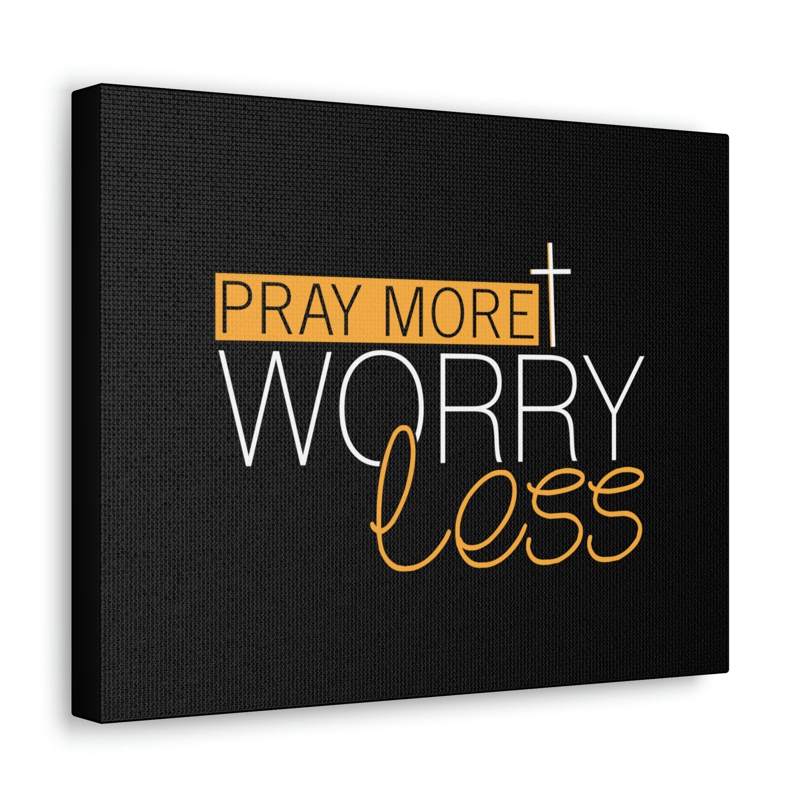Scripture Walls Pray More, Worry Less Ephesians 6:18 Orange Christian Wall Art Bible Verse Print Ready to Hang Unframed-Express Your Love Gifts