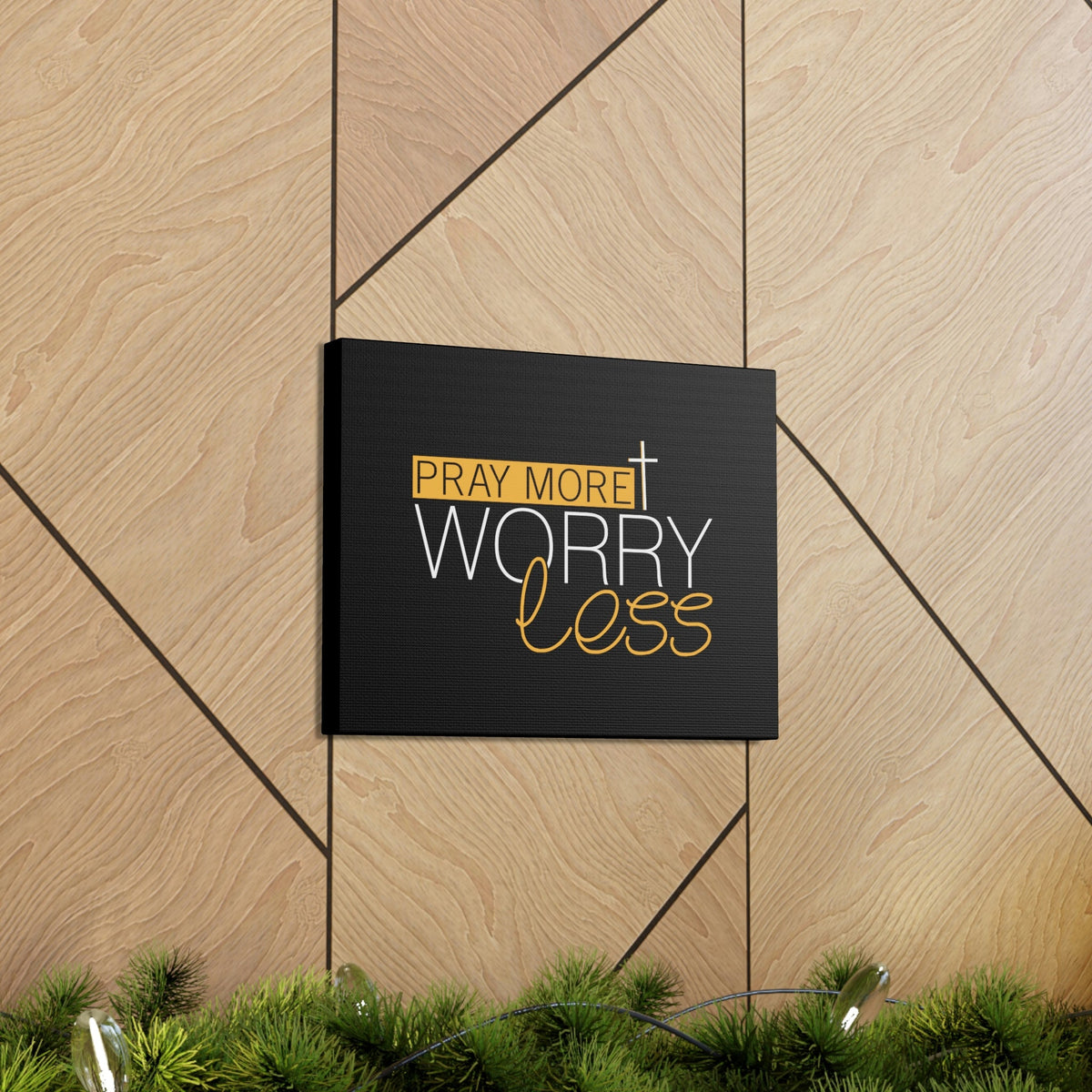 Scripture Walls Pray More, Worry Less Ephesians 6:18 Orange Christian Wall Art Bible Verse Print Ready to Hang Unframed-Express Your Love Gifts