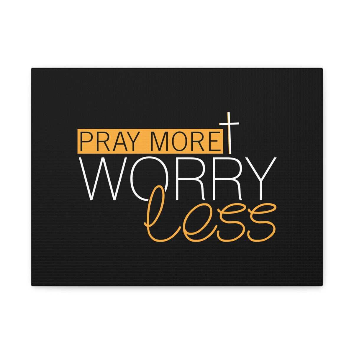 Scripture Walls Pray More, Worry Less Ephesians 6:18 Orange Christian Wall Art Bible Verse Print Ready to Hang Unframed-Express Your Love Gifts