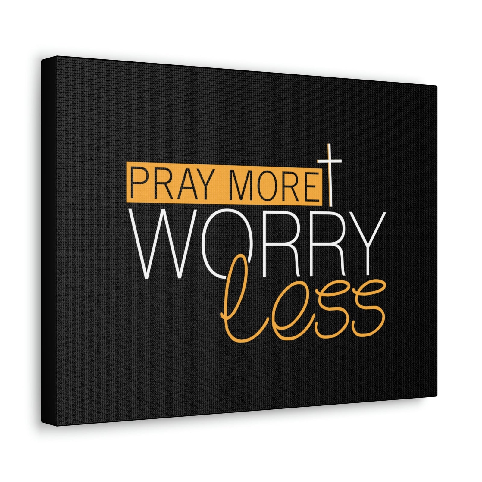 Scripture Walls Pray More, Worry Less Ephesians 6:18 Orange Christian Wall Art Bible Verse Print Ready to Hang Unframed-Express Your Love Gifts