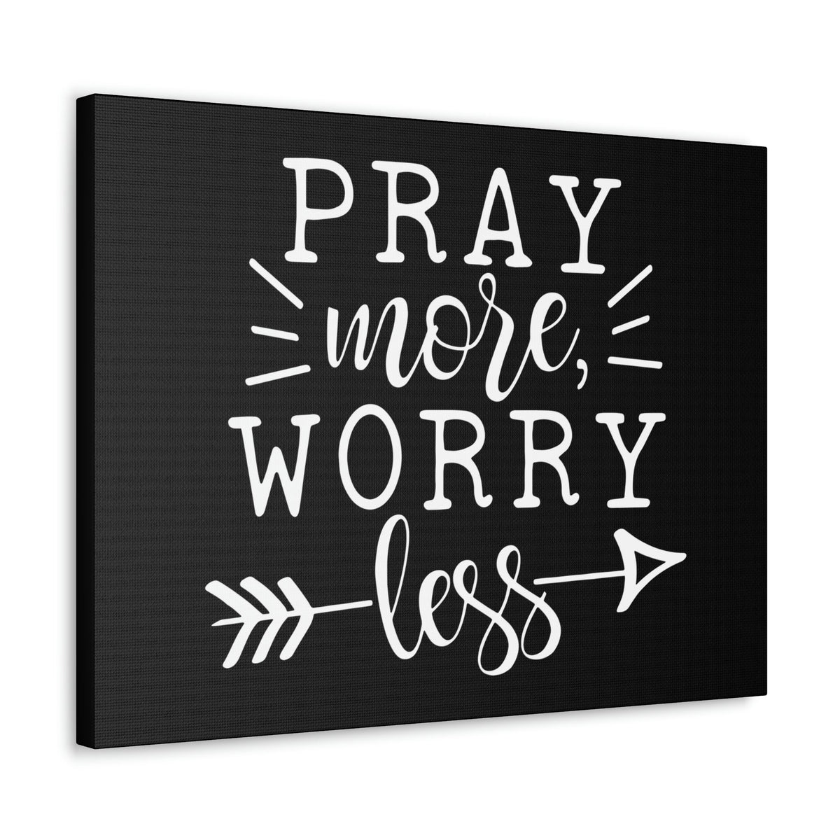 Scripture Walls Pray More Worry Less Philippians 4:6 Arrow Black Christian Wall Art Bible Verse Print Ready to Hang Unframed-Express Your Love Gifts