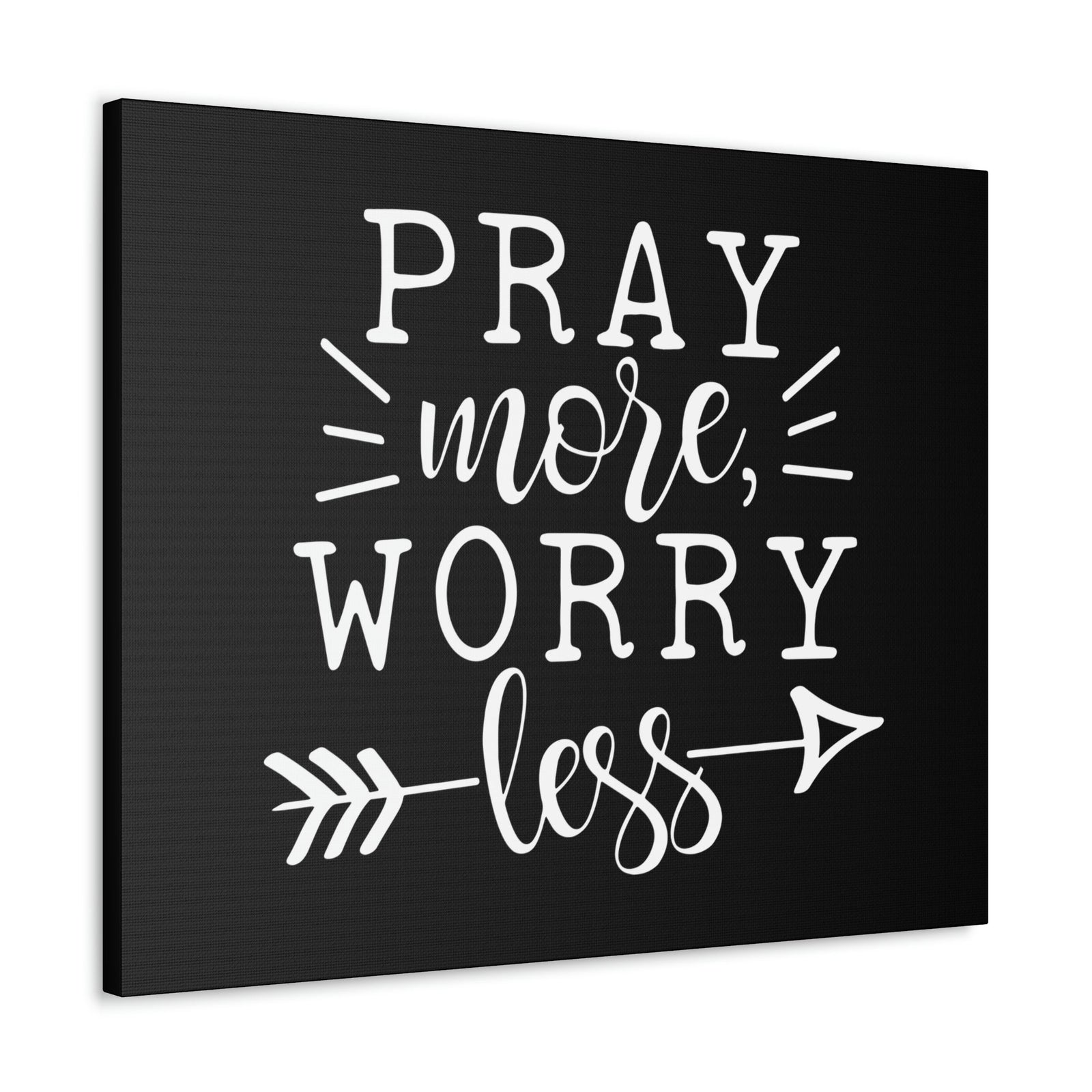Scripture Walls Pray More Worry Less Philippians 4:6 Arrow Black Christian Wall Art Bible Verse Print Ready to Hang Unframed-Express Your Love Gifts