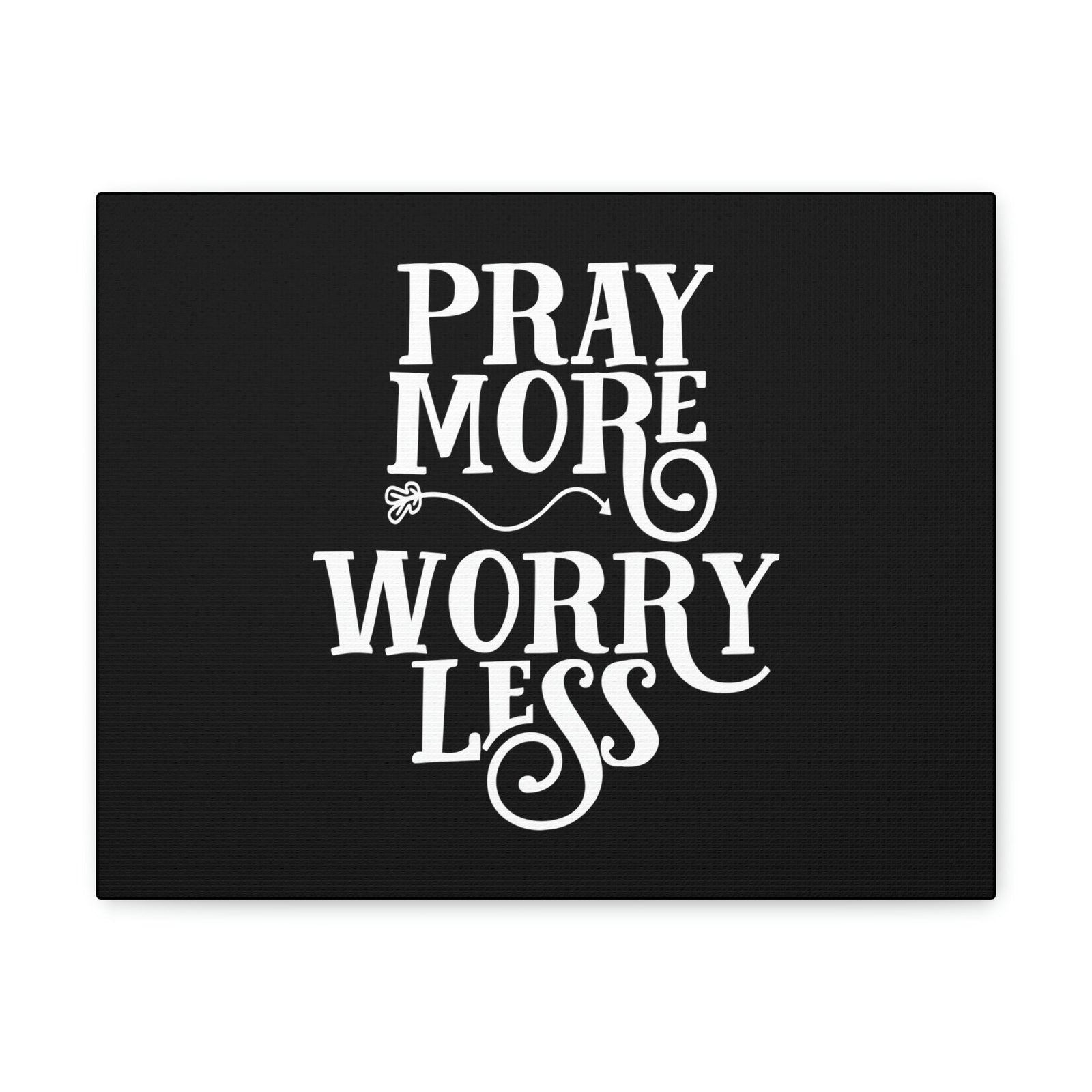 Scripture Walls Pray More, Worry Less Philippians 4:6 Curvy Arrow Christian Wall Art Bible Verse Print Ready to Hang Unframed-Express Your Love Gifts